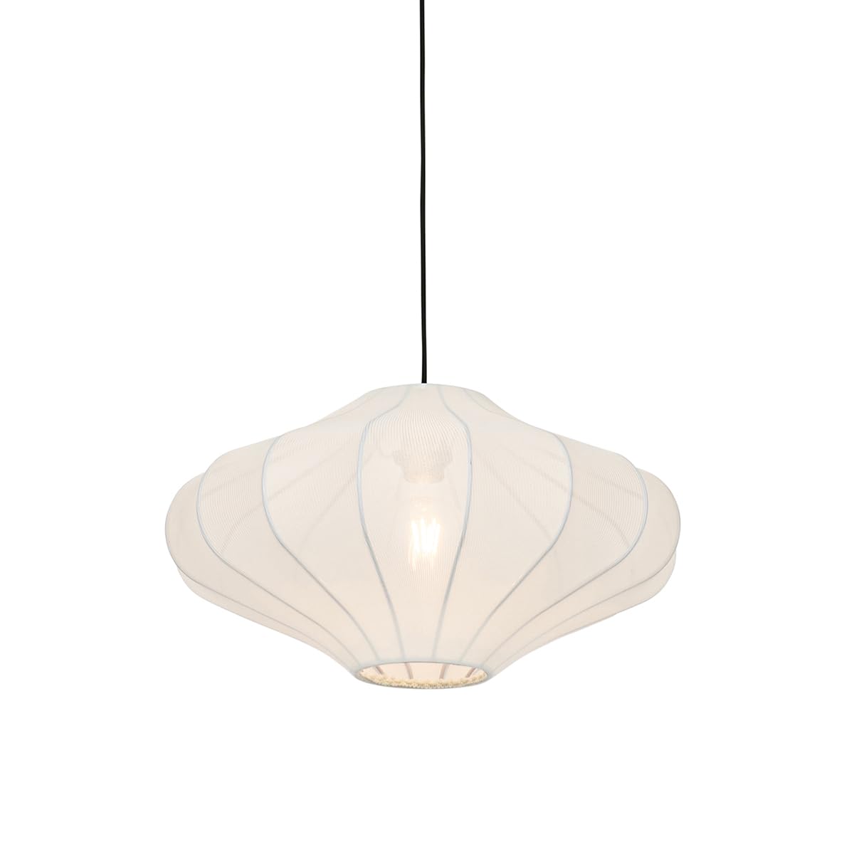 Qazqa White Design Pendant Lamp, Pendant Light - Plu - Round, E27, 50Cm, And Living Room