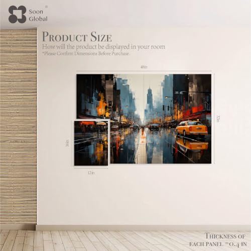 Image of Soon Global 8-Pack Acoustic Panels, Soundproof Wall Panels, 48 X 32 Inches Sound Absorbing Panels, Decorative Acoustical Wall Panels, Acoustic Treatment for Recording Studio, Urban Pulse