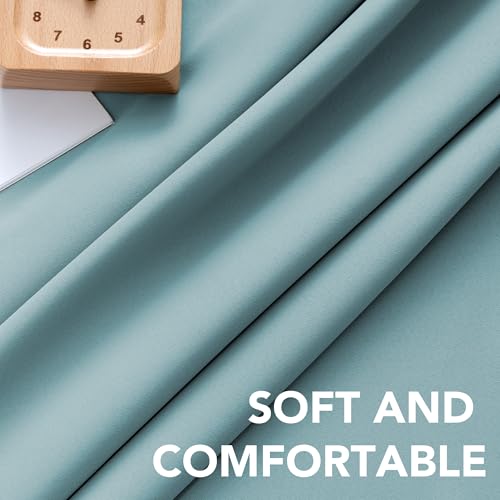 Image of H.VERSAILTEX Blackout Curtains Thermal Insulated Window Treatment Panels Room Darkening Blackout Drapes for Living Room Back Tab /Rod Pocket Bedroom Draperies (2 Panels, Mineral Blue, 52 x 84 Inch)