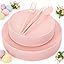 Pink Frosted Plastic Plates