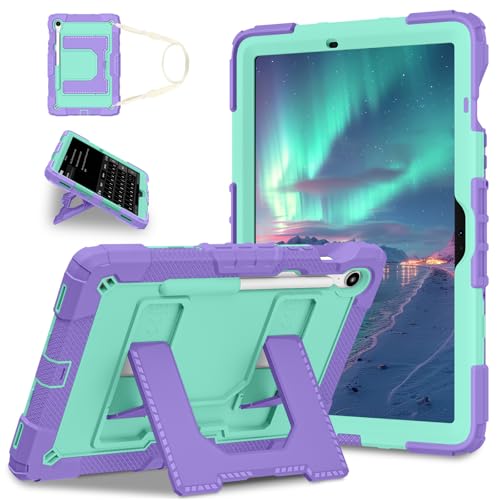 Étui Samsung Galaxy Tab S10 FE avec porte-crayon, coque rigide de protection antichoc violette