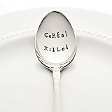 CeREaL KilLeR - Hand Stamped Spoon, Stainless Steel Stamped Silverware by Bon Vivant Design House - Novelty Gifts