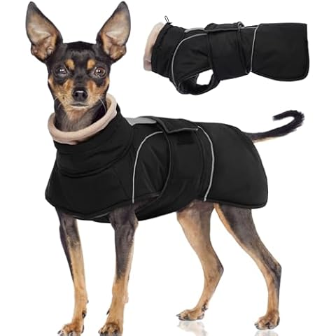FUAMEY Dog Winter Coats for Small Dogs,Dog Jacket Water-Resistant,Reflective Dog Warm Vest,Dog Cold Weather Coats for Yorkshire Chihuahua,Thick Fleece Dog Snowsuit with Hook&Loop Black S Cover