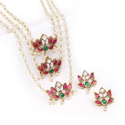 Rubans Necklace Set Gold Plated Traditional Stylish Floral Theme ...