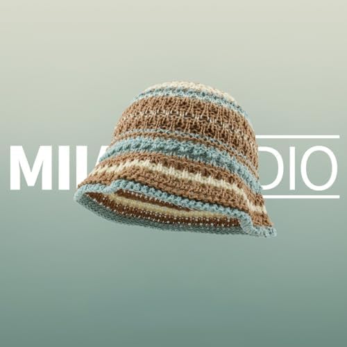 Y2k Beanie for Women Crochet Bucket Hats Men Stripes Beanies Cloche Hat Handmade Warm Knitted Fishing Hats image 5