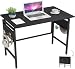Hadulcet Folding Desk 31" & 40", Foldable Computer Table with Movable Pegboard Panels - No Assembly Required, Portable Space Saving Folding Desk Table for Home Office, Bedroom, Dorm, RV,Black