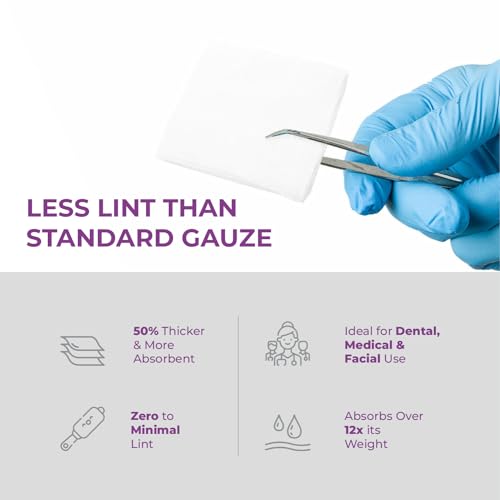Image of The Essentials 1000 Count Gauze Pads 4x4 - Soft 4-Ply Non Sterile Non Woven Dental Sponges - Esthetic Wipes - All Purpose Medical Squares for First Aid, Surgical, Wound Dressing