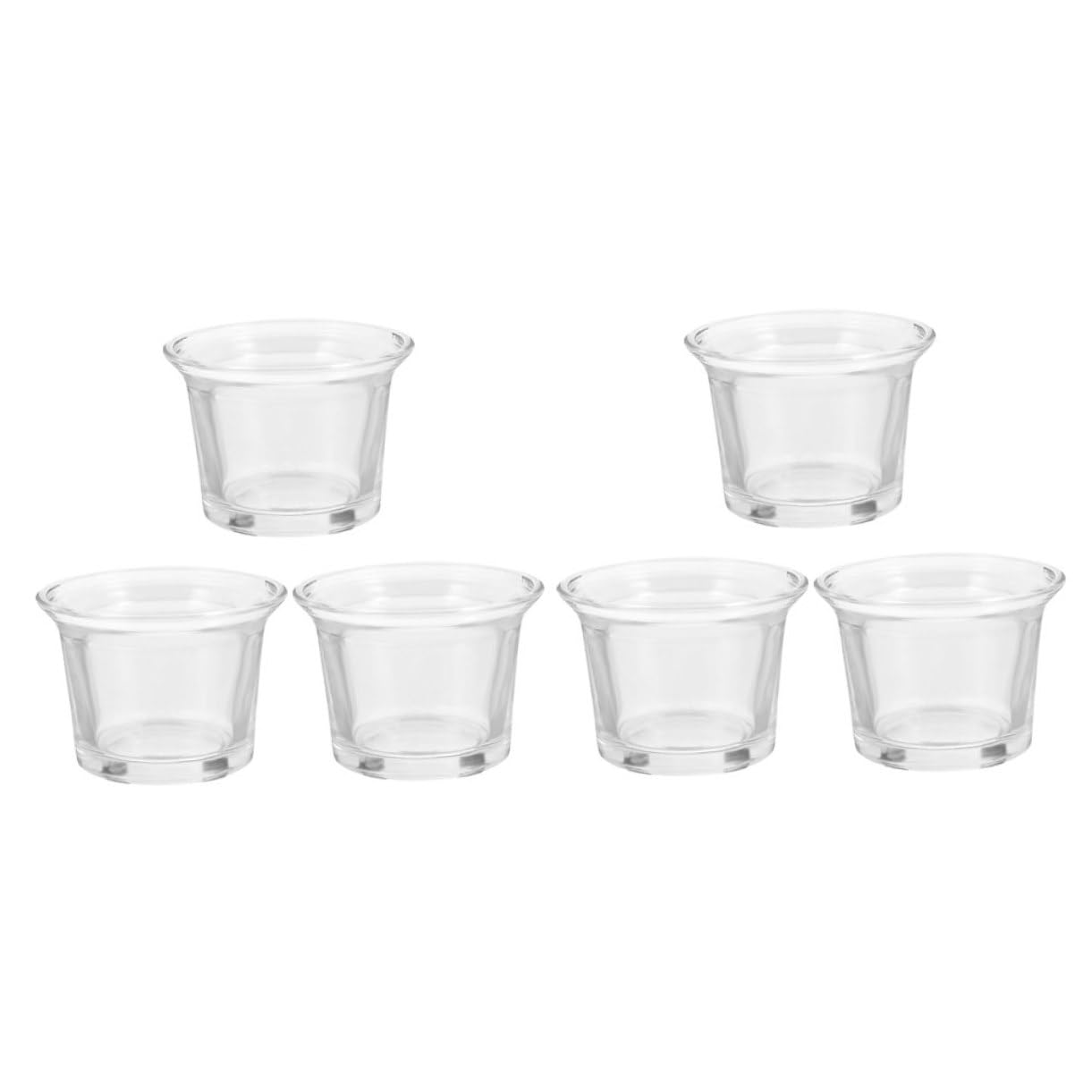ERINGOGO Indoor Desktop Adornment Glass Candle Holder Creative Votive Candle Jar for Home Decor Set of 6