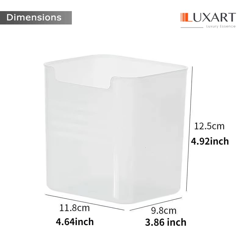 Image of LUXART Fridge Side Door Storage Containers, BPA-Free Food Grade Plastic, Set of 6, Transparent Space-Saving Organizer for Refrigerator, Kitchen Pantry and Vegetable Freshness
