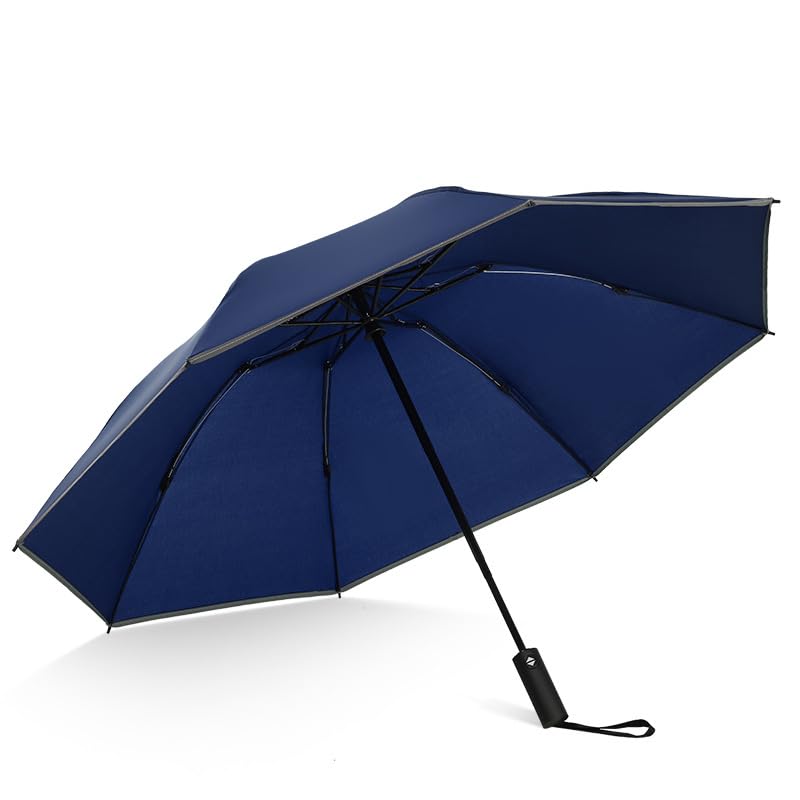 RENEESME Umbrellas for Rain Ten-Bone Automatic Umbrella Car-Mounted Reverse Umbrella Folding Men's and Women's Business Umbrella Strong Umbrella for Wind and Rain(C)