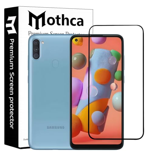 Image of Mothca Military-Grade Tempered Glass Screen Protector Compatible for Samsung Galaxy M11 / A11 with Edge to Edge Coverage - Case Friendly, Anti-Scratch & Bubble-Free Installation Kit