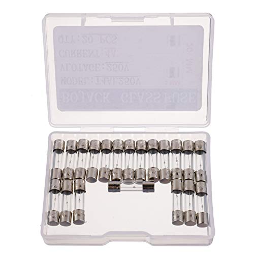 BOJACK T4AL250V 5x20mm 4A 250V Slow Blow Fuses 4 amp 250 Volt 0.2 x 0.78 Inch Glass Tube Time-delay Fuses (Pack of 20)