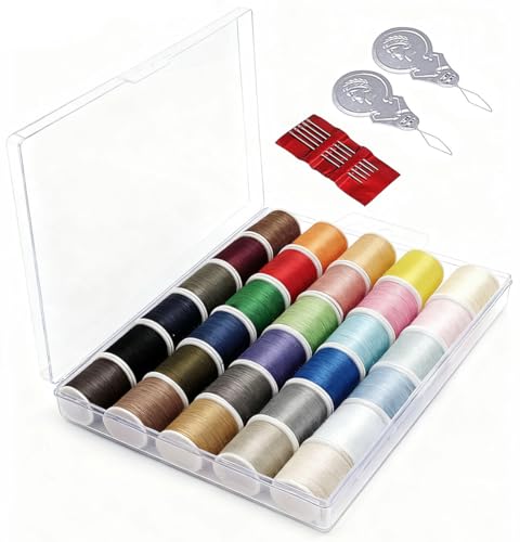 30 Color Polyester Sewing Thread Set Cotton Thread 45m/50yds per Roll for Hand and Machine Sewing Includes Black and White