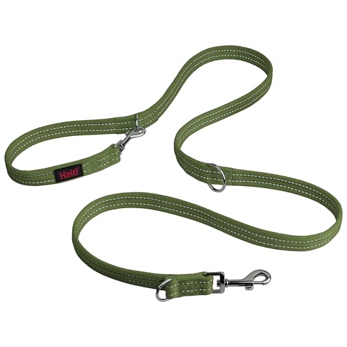 HALTI - Guinzaglio professionale per cani per smettere di tirare il guinzaglio, per passeggiate, doppia estremità facile da usare, leggero, morbido e resistente (Taglia Large, Verde foresta, 2m)
