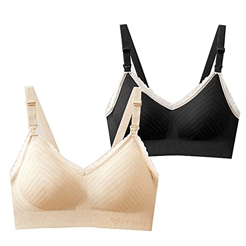 Soutien-gorge d'allaitement sans couture WENJUN lot de 2 rembourrés confort taille XXL