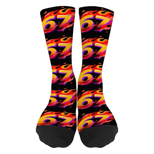 67 Socks Funny 6 7 Socks Meme Cool Six Seven Gifts for Kids Boys Men Women Cotton Casual Novelty Crew Socks