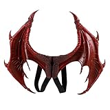 Alodidae Dragon Wings Bat Wing Halloween Mardi Gras Demon Costume Cosplay Accessory for Adult (Red)