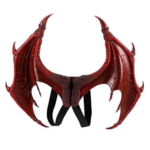 Alodidae Dragon Wings Bat Wing Halloween Mardi Gras Demon Costume Cosplay Accessory for Adult (Red)
