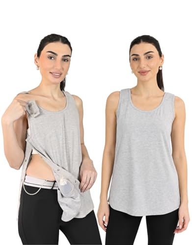 Image of Inspired Comforts Post Surgery Mastectomy Recovery Tank Top with Drain Pocket & Snap-Access