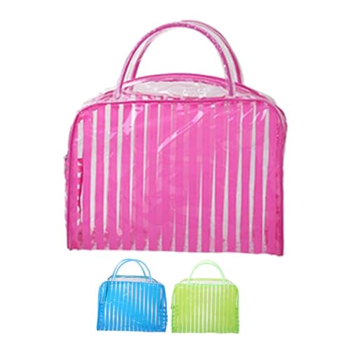 OSOLADY 3個 ウォッシュバッグ トラベルジュエリーポーチ 防水トイレタリーバッグ ジュエリートラベルポーチ クリアビーチポーチ 化粧ポーチ ポリ塩化ビニールの化粧袋 旅行化粧品バッグ 塩ビ