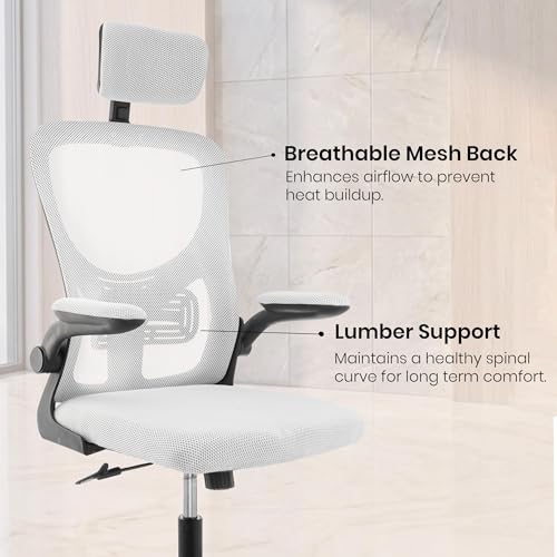 Image of NORMAN JR White Black | High Back Imported Mesh Fabric Boss Office Chair | Y Design Ergonomic Back Support | 2D Aero Design Adjustable Armrests | Synchro Tilt Lock Mechanism Support