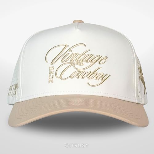 Image of CITRUSY Athletic Trucker Golf Hat | Performance Mens 5 Panel Cap | Cool Breathable Waterproof Workout Running Snapback