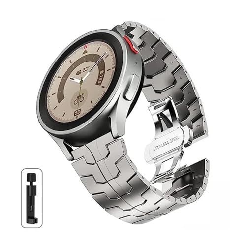 [PLYYQZM] 20mm 22mm �X�e�����X�X�`�[���X�g���b�v .Sam su ng �ɍ��� Galaxy Watch7 6 5 4 40mm 44mm�o���h,Hua wei �ɍ���Watch GT5 GT4 46mm�u���X���b�g�ɓK��(Titani
