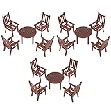 Toyvian 4 Sets Dollhouse Miniature Furniture Mini House Table and Chair Models Set 1: 50 Plastic Furniture for DIY Fairy Garden Dollhouse Decoration Pretend Table Chair
