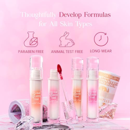 Image of CLIO Crystal Glam Tint, Glossy Lip Tint with Glass-Like Shine, Lightweight Buildable Lip Stain, Long-Lasting Color, Non-Sticky, Korean Lip Tint, Safe for Sensitive Lips (014 HEART PINK DIAMOND)