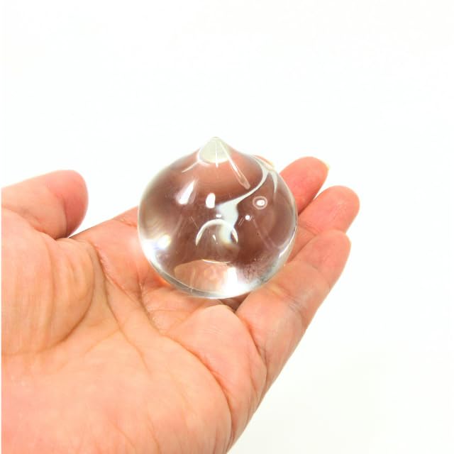Amazon｜水晶宝珠 摩尼宝珠 如意宝珠 直径約43mm 熔錬水晶製 金台座