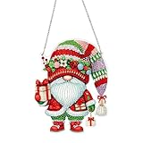 Diamond Painting Weihnachten, Diamond Painting Anhänger Mit Kette, DIY 5d Diamant, Geschenkdekorationen, DIY Schlüsselanhängergeschenkanhänger Weihnachtsbaumanhänger Für Erwachsene Unisex