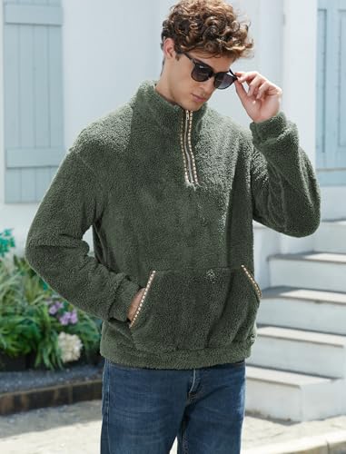 Image of ZAFUL Men 1 /4 Zipper Sweatshirt Ethnic Aztec Printed Kangaroo Pocket Fall Winter Pullovers Jacket Unisex Hoodie Tops