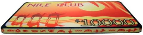 5 $10,000 Nile Club 40 Gram Ceramic Poker Plaques