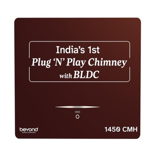 Image of Beyond Appliances Cube BLDC Plug N Play Ductless Kitchen Chimney | 1500 CMH | AutoClean | 5-Stage Charcoal Activated Filter | Touch Control | 3-way Suction | 46dB Low Noise | Burgundy