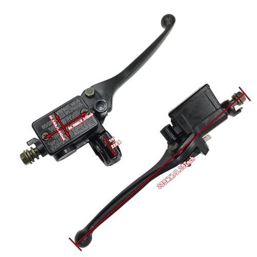 Image of 7 /8 inch 22mm Universal Motorcycle Brake Pump Handlebar Right Hand Brake Master Cylinder Lever Compatible with Dirt Pit Bike ATV Quad Moped Scooter Buggy Go Kart