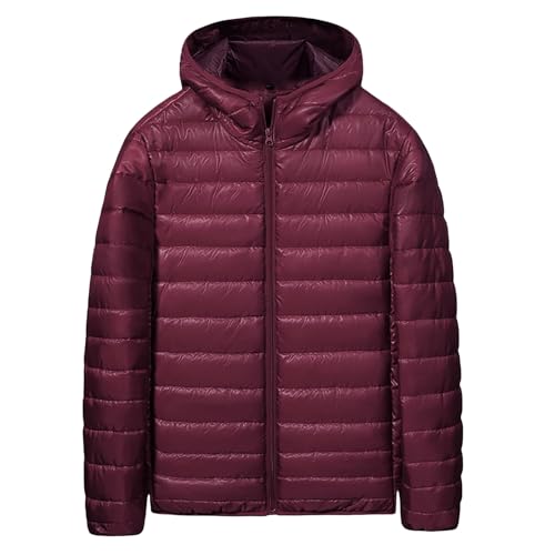 Puffer Jacket Men Lightweight Packable Quilted Jackets Hooded Bubble Winter Down Coat Insulated Thick Outwear Pockets