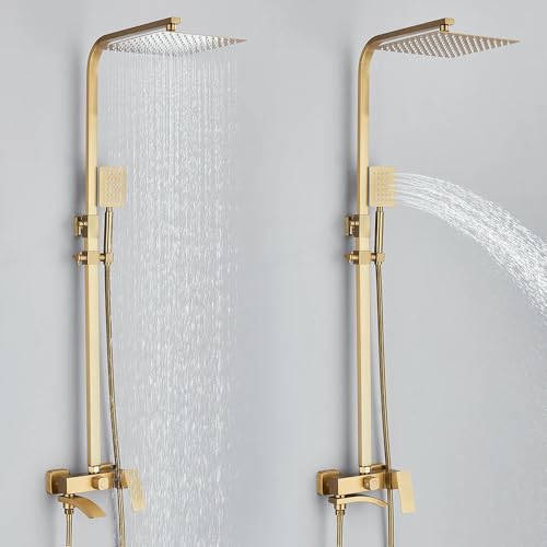 Douche thermostatique murale avec mélangeur bouffon pivotant et kits de douche 3 en 1 - 4