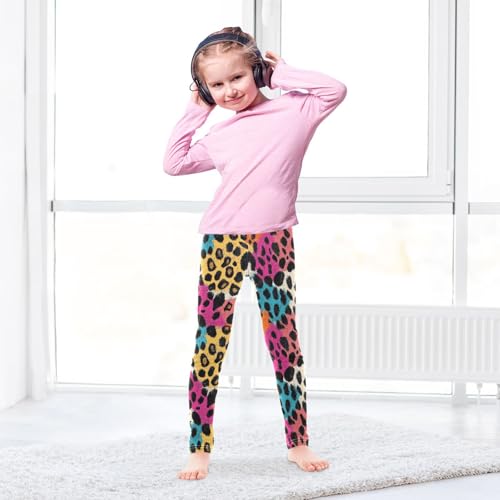 Mixed Print Girls Leggings,Workout Leggings for Girls Toddler Athletic Legging Size for 3-10T4