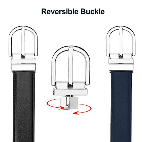 Falari Reversible Belt Genuine Leather Fashion Belt With Single Prong Buckle For Women Youth Kids (1 Belt for 2 Colors)3