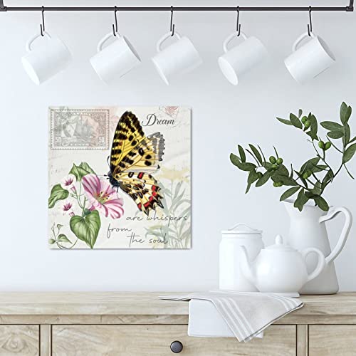 Décoration murale salon avec panneau en bois jaune rétro 30 cm