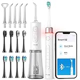 Bitvae Electric Toothbrush and Water Flosser, Pressure Sensor & 8 Brush Heads & Travel Case for Toothbrush, 5 Modes and 6 Jet Tips Oral Irrigator for Water Flosser