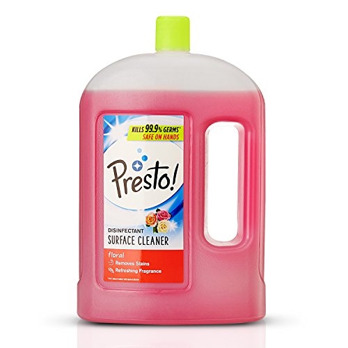Image of Amazon Brand - Presto! Toilet Cleaner - 1 L (Pack of 2) & Amazon Brand - Presto! Disinfectant Floor Cleaner Floral, 2 L