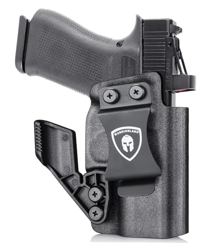 WARRIORLAND IWB Kydex Holster with 1.75 Steel Clip, Claw & Optic Cut, Compatible with Glock 43 / 43X / 43X MOS, Inside The Waistband Concealed Carry, Adj. Cant & Retention, Right