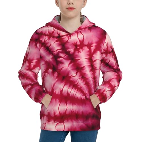 Colorful Rainbow Tie Dye Hoodie Youth Hooded Sweatshirt 3D Digital Printed With Pockets Tops3
