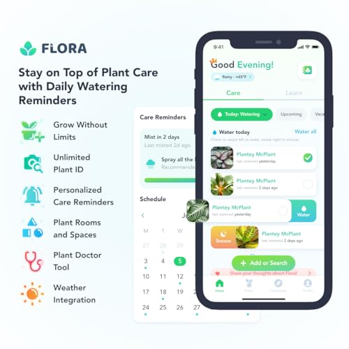 Flora Premium Plant Mister Spray Bottle for Gentle & Fine Mist for Precision Hydration, Dispersed Humidity & Moisture, Comes w App for Smart Plant Care, Plant ID and Diagnosis Tool (1 pack) — view 3
