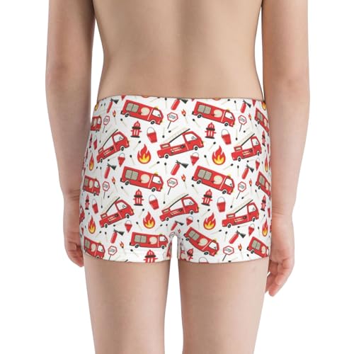 Boys' Cotton Boxer Brief Soft Underwear-Fire Truck3