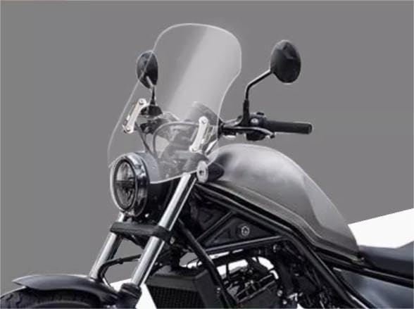 Entrotechホンダ rebel レブル250 500 1100 ELIMINATOR/SE CL300 500 CB650R ウインドスクリーン ウインドシールド フロントグラス 風防 バイク クリア スモーク オートバイ用 風防 風除け 虫除け 雨除け 延長式 日本語説明書付き (クリア, 40cm)