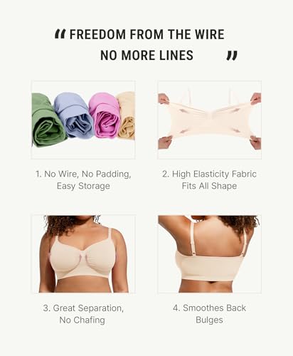 Image of FeelinGirl Bralettes for Women with Support Comfortable Bras No Underwire Seamless Everyday Bras