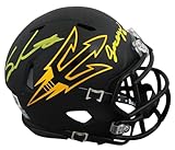 ASU Sam Leavitt & Jordyn Tyson Signed Black Speed Mini Helmet BAS Witnessed