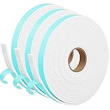 YIJUHOU Weather Stripping Door Seal, 3 Rolls 1/2 Inch W x 1/8 Inch T Door Seal Strip Window Insulati
